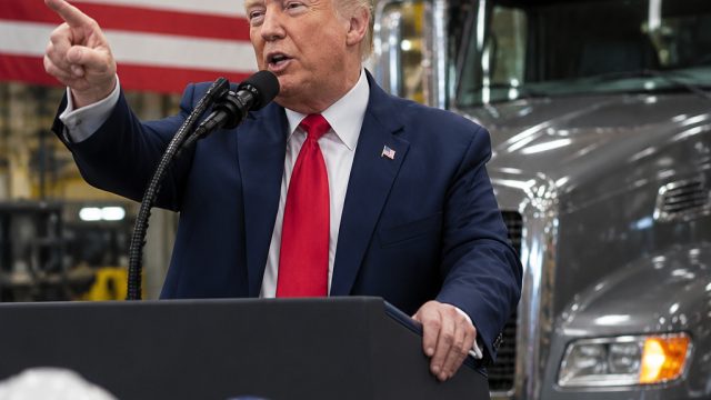 Trump Highlights Economic Gains During Visit to Mack Truck F